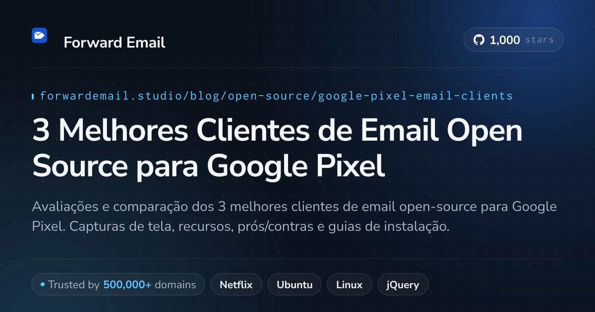 3 Melhores Clientes de Email Open Source para Google Pixel 2026