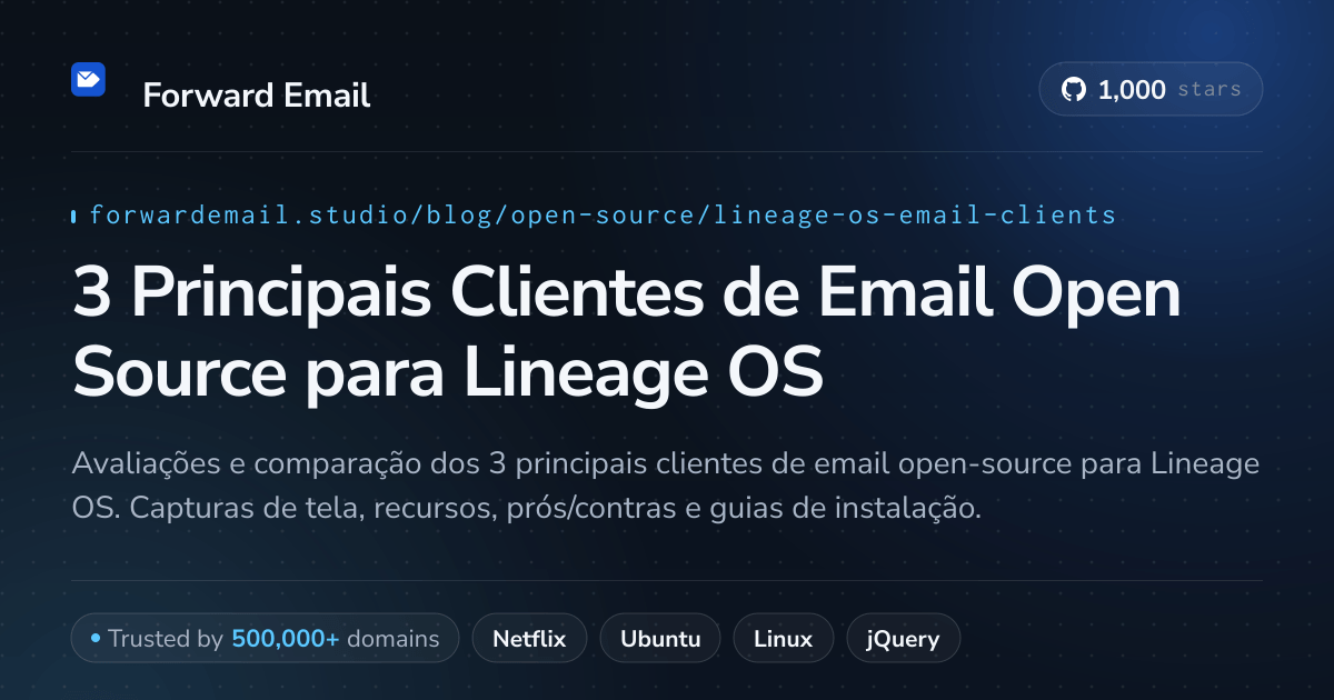 3 Principais Clientes de Email Open Source para Lineage OS 2026