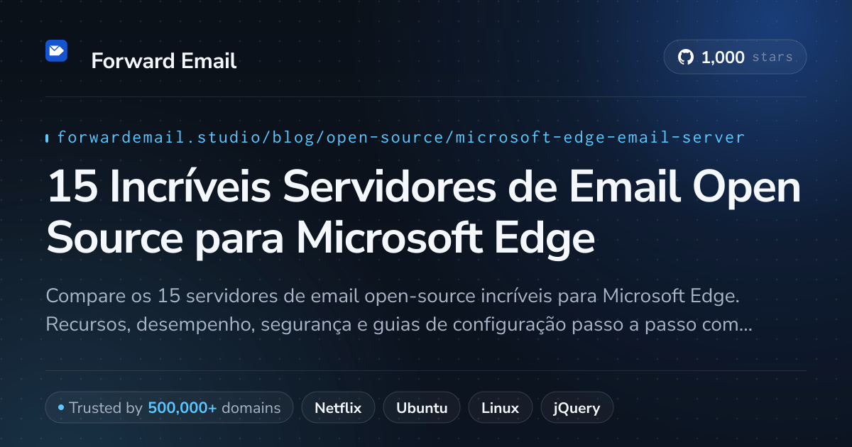 15 Incríveis Servidores de Email Open Source para Microsoft Edge 2026