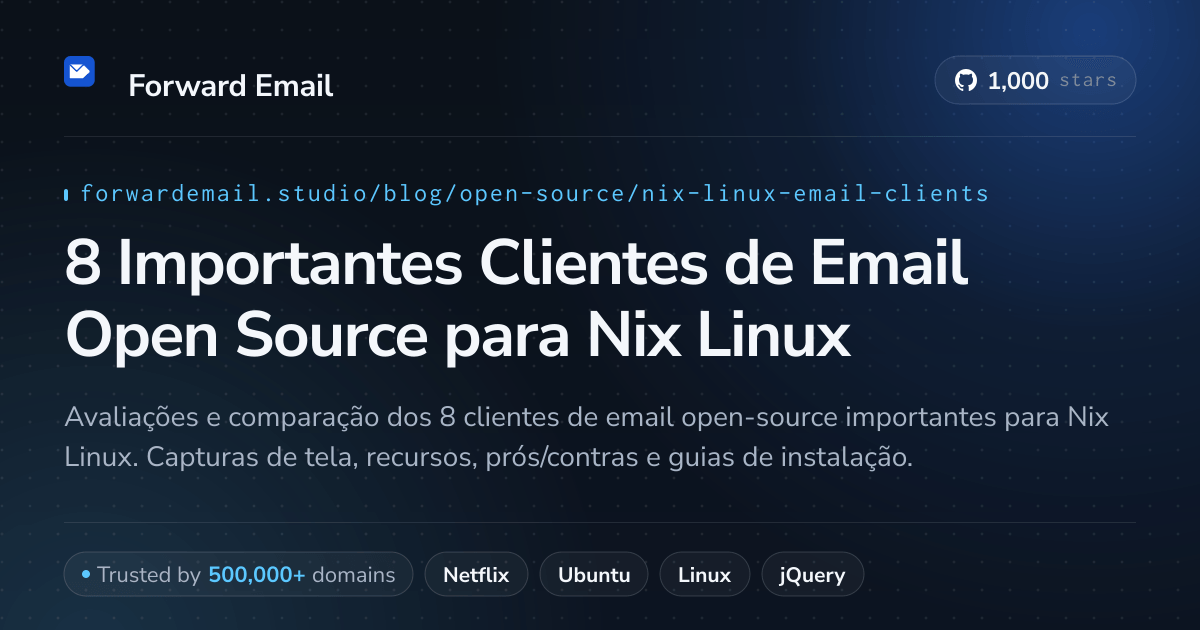 8 Importantes Clientes de Email Open Source para Nix Linux 2026
