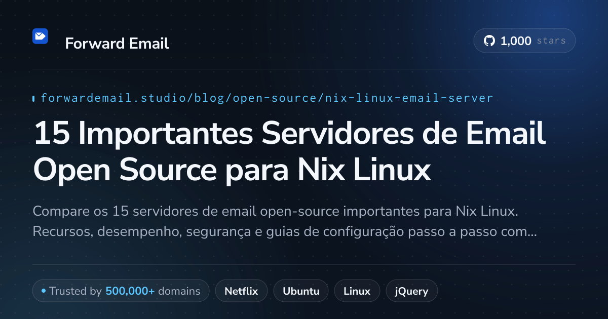 15 Importantes Servidores de Email Open Source para Nix Linux 2026