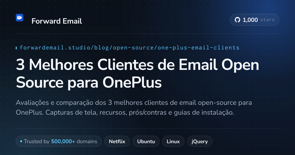 3 Melhores Clientes de Email Open Source para OnePlus 2026