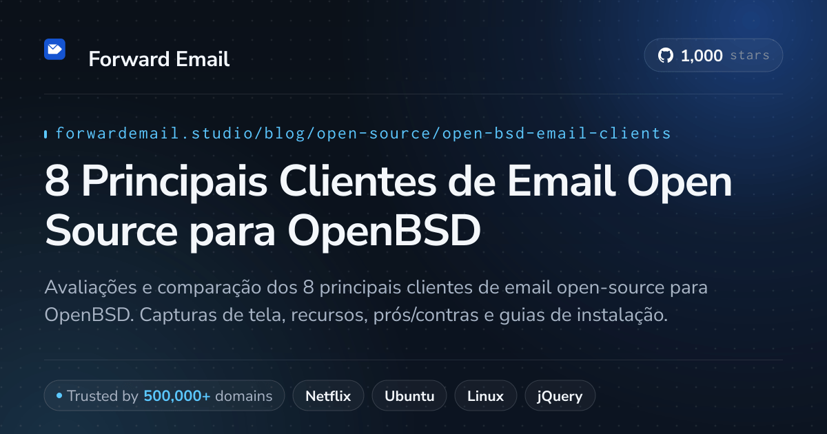 8 Principais Clientes de Email Open Source para OpenBSD 2026