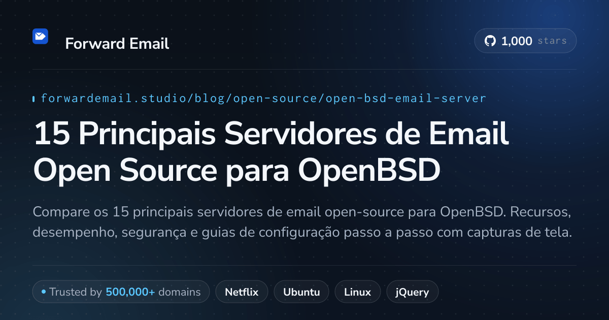 15 Principais Servidores de Email Open Source para OpenBSD 2026