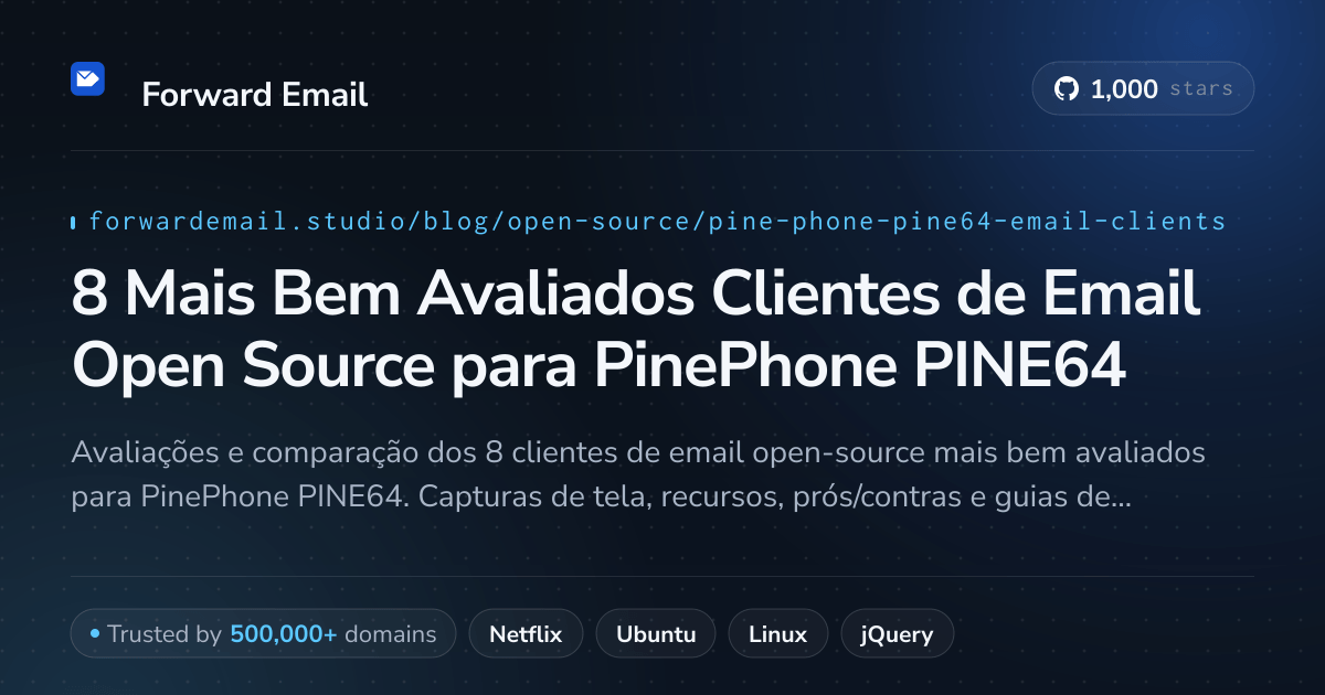 8 Mais Bem Avaliados Clientes de Email Open Source para PinePhone PINE64 2026