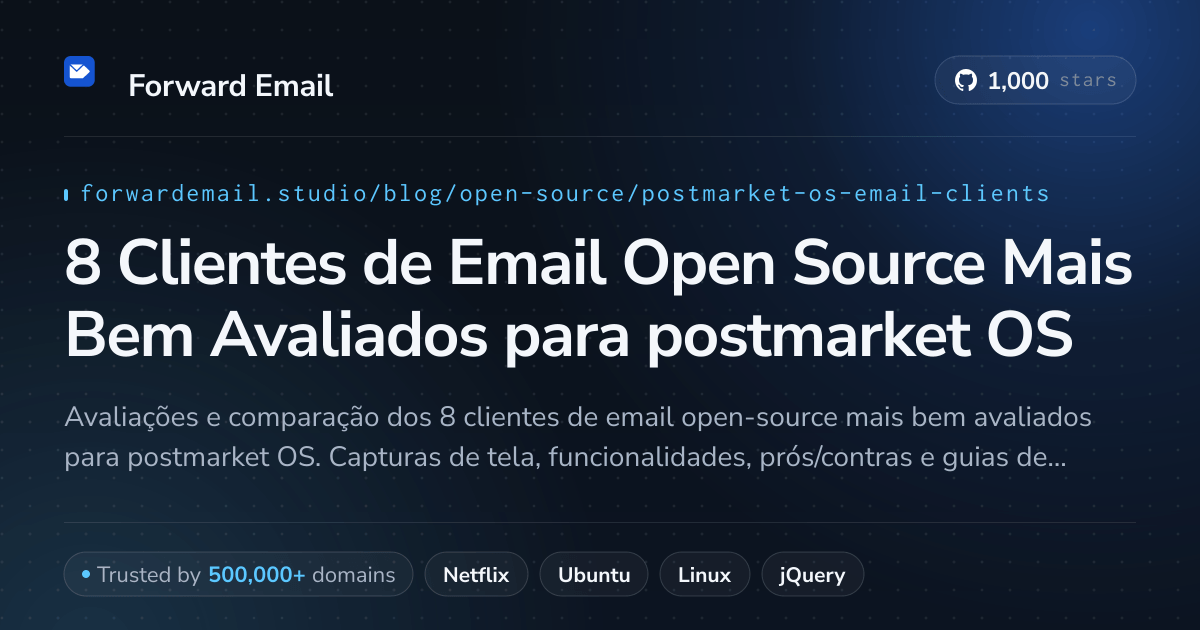 8 Clientes de Email Open Source Mais Bem Avaliados para postmarket OS 2026