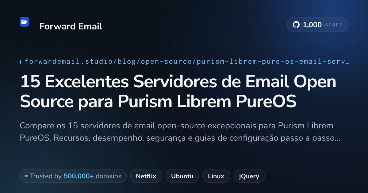 15 Excelentes Servidores de Email Open Source para Purism Librem PureOS 2026