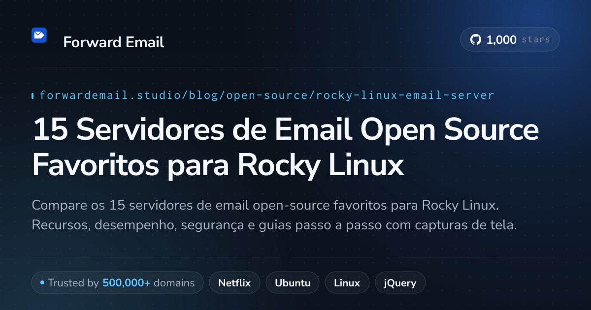 15 Servidores de Email Open Source Favoritos para Rocky Linux 2026