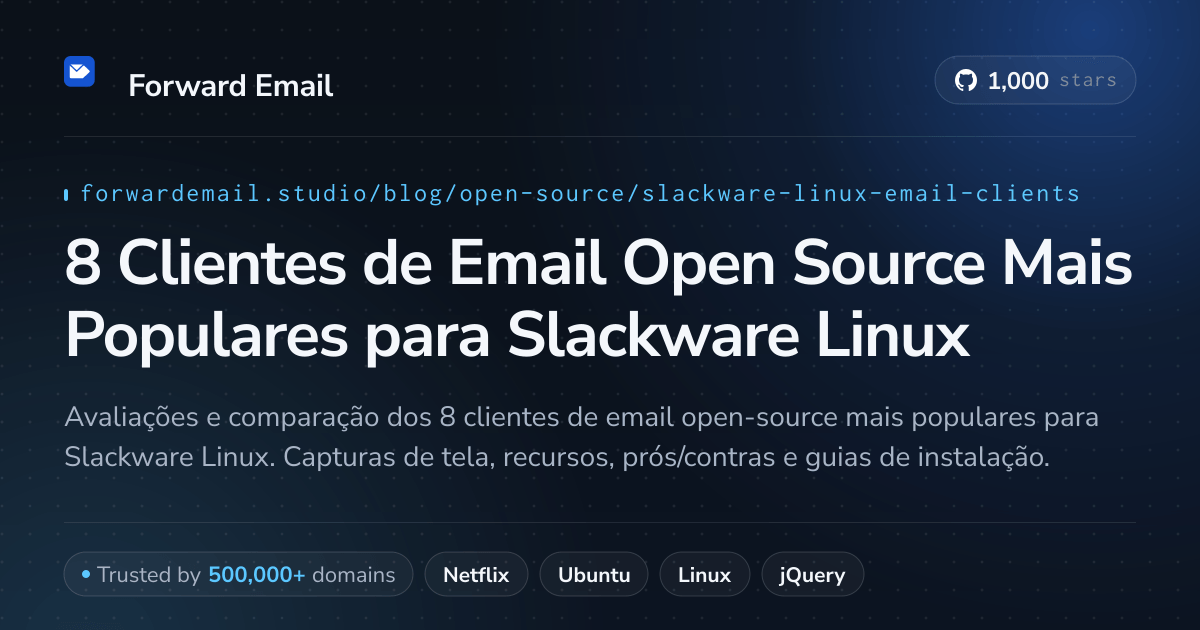 8 Clientes de Email Open Source Mais Populares para Slackware Linux 2026