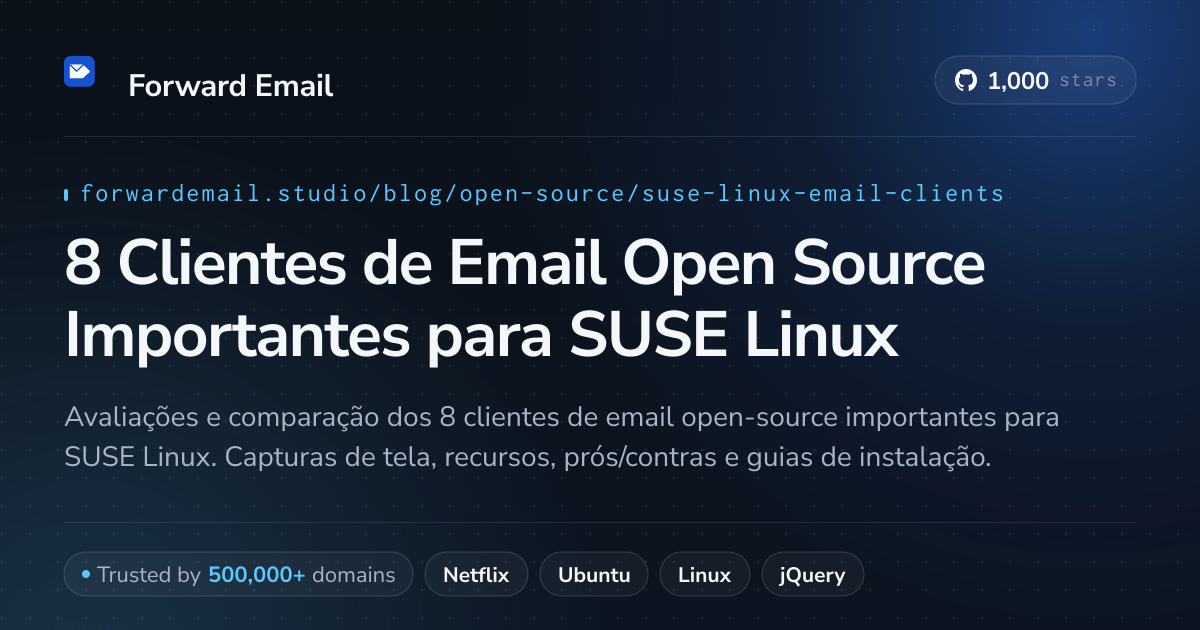8 Clientes de Email Open Source Importantes para SUSE Linux 2026