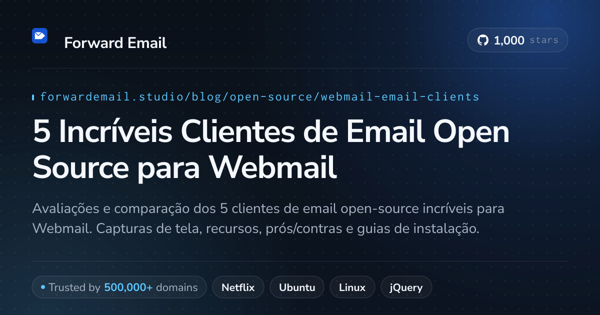 5 Incríveis Clientes de Email Open Source para Webmail 2026