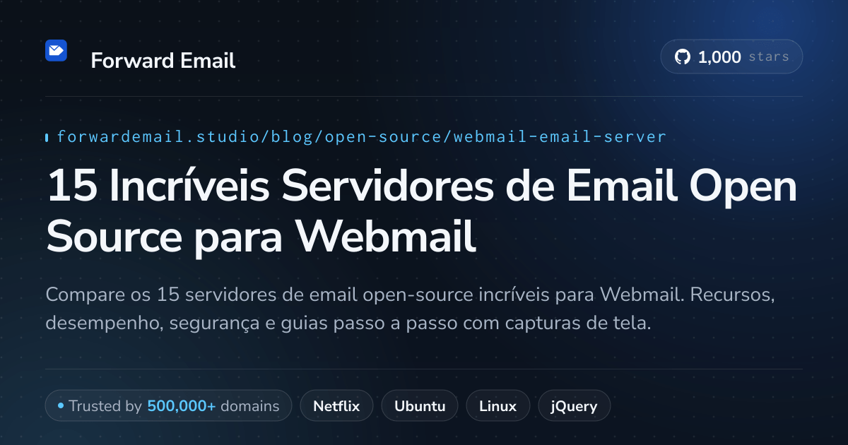 15 Incríveis Servidores de Email Open Source para Webmail 2026