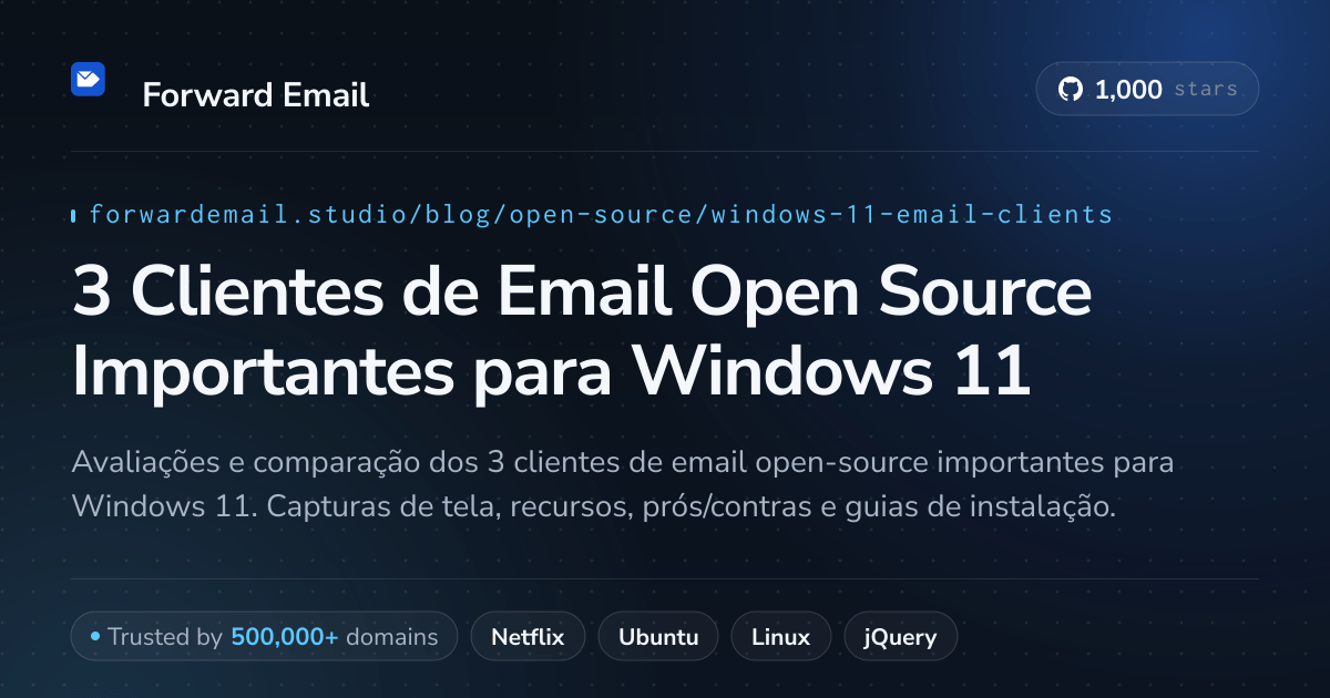3 Clientes de Email Open Source Importantes para Windows 11 2026