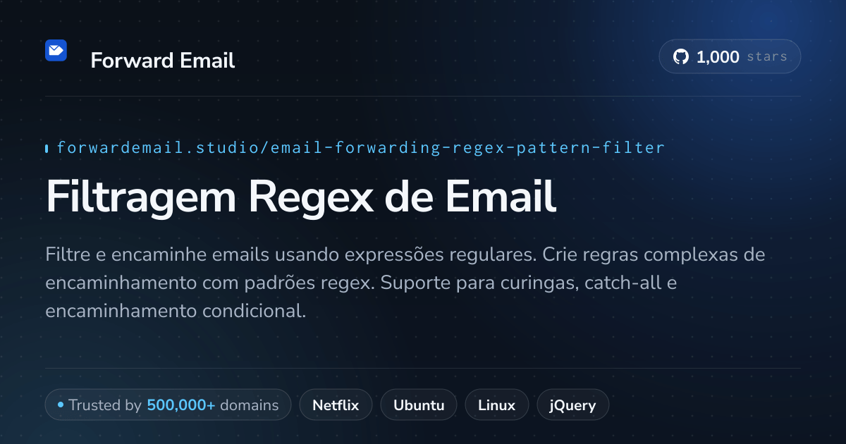 Filtragem Regex de Email - Correspondência Avançada de Padrões para Domínios Personalizados
