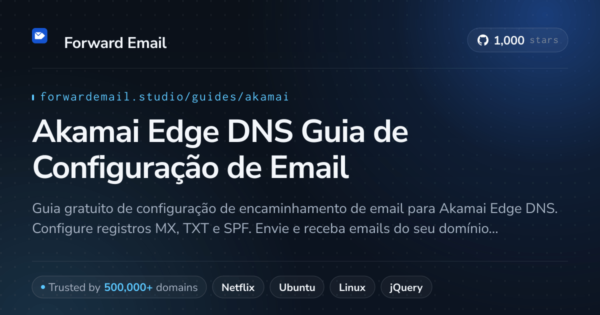 Como configurar e-mail com Akamai Edge DNS