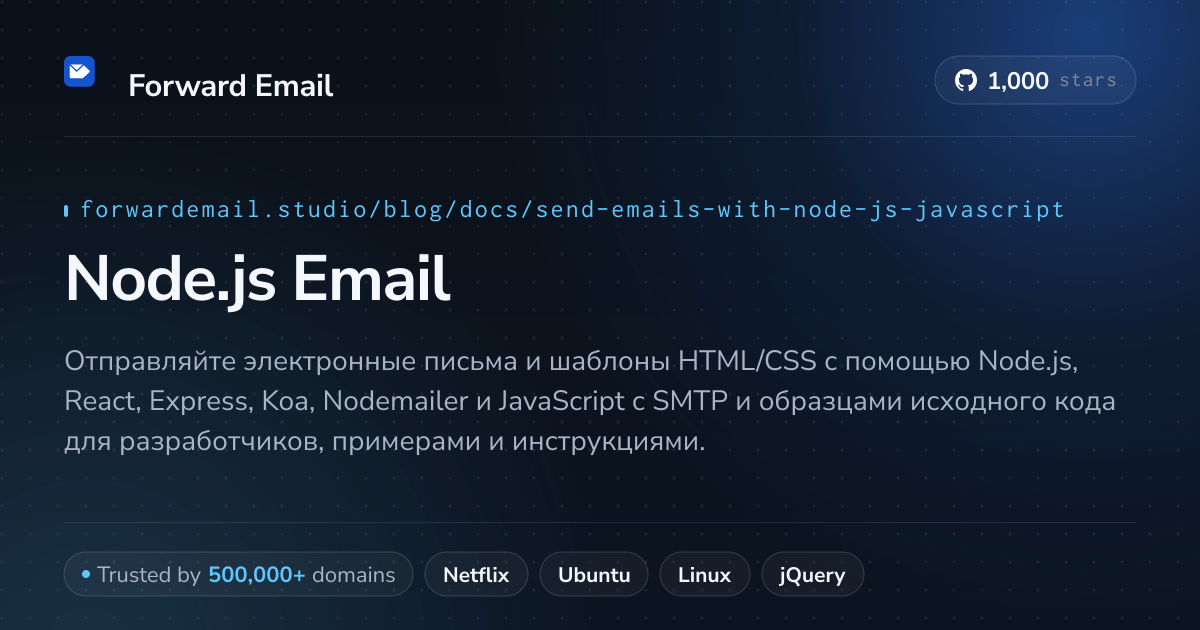 Шаблоны электронной почты Node.js