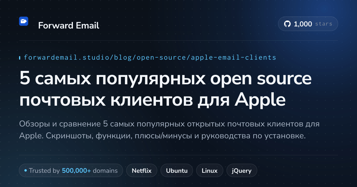5 самых популярных open source почтовых клиентов для Apple 2026