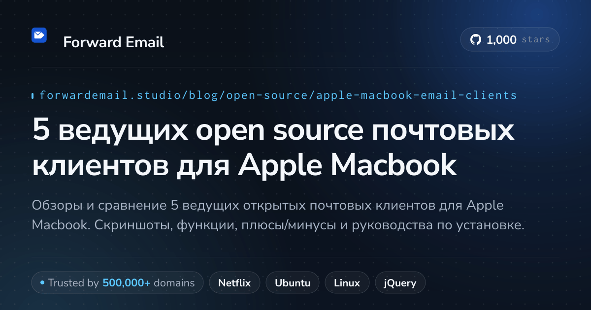 5 ведущих open source почтовых клиентов для Apple Macbook 2026