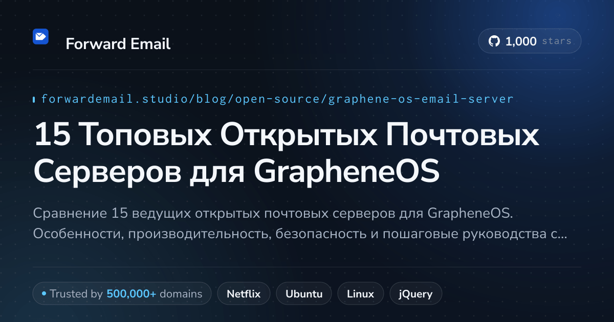 15 Топовых Открытых Почтовых Серверов для GrapheneOS 2026