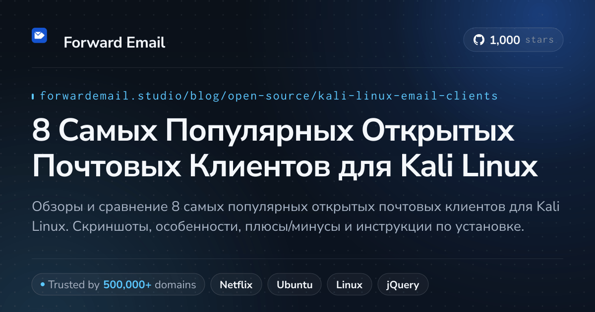 8 Самых Популярных Открытых Почтовых Клиентов для Kali Linux 2026