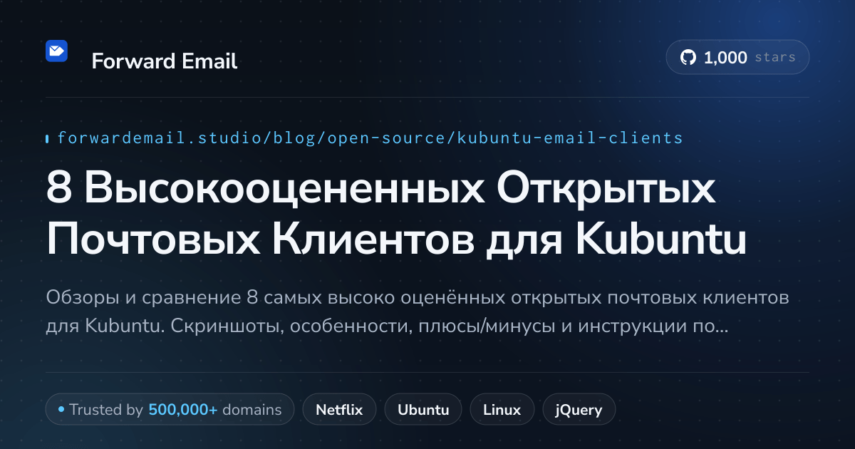 8 Высокооцененных Открытых Почтовых Клиентов для Kubuntu 2026