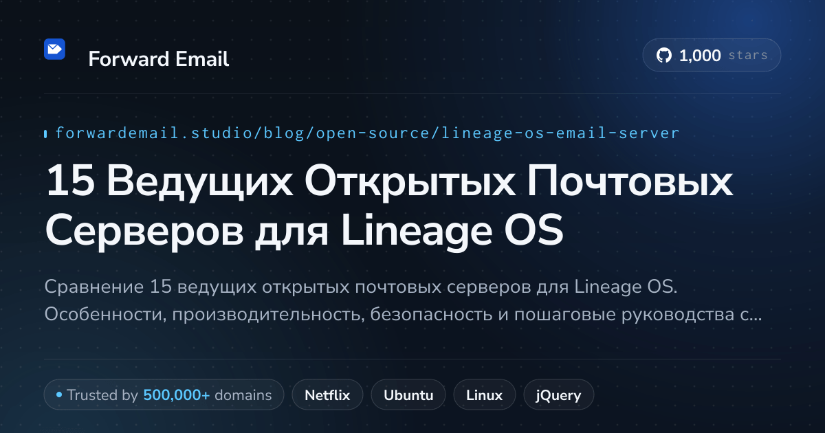 15 Ведущих Открытых Почтовых Серверов для Lineage OS 2026