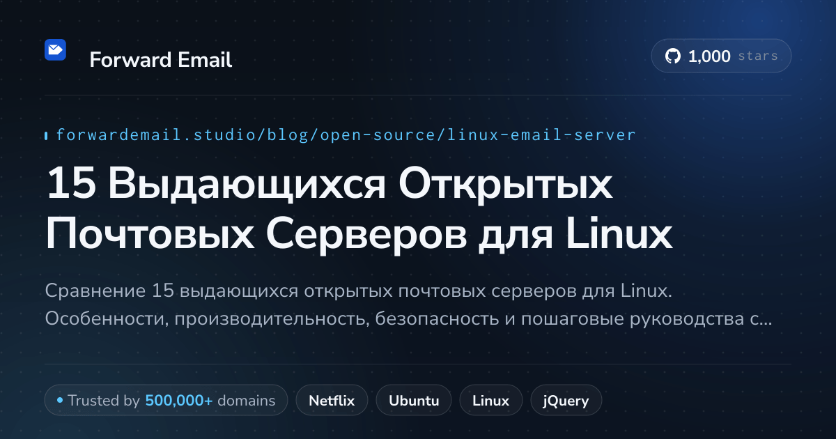 15 Выдающихся Открытых Почтовых Серверов для Linux 2026