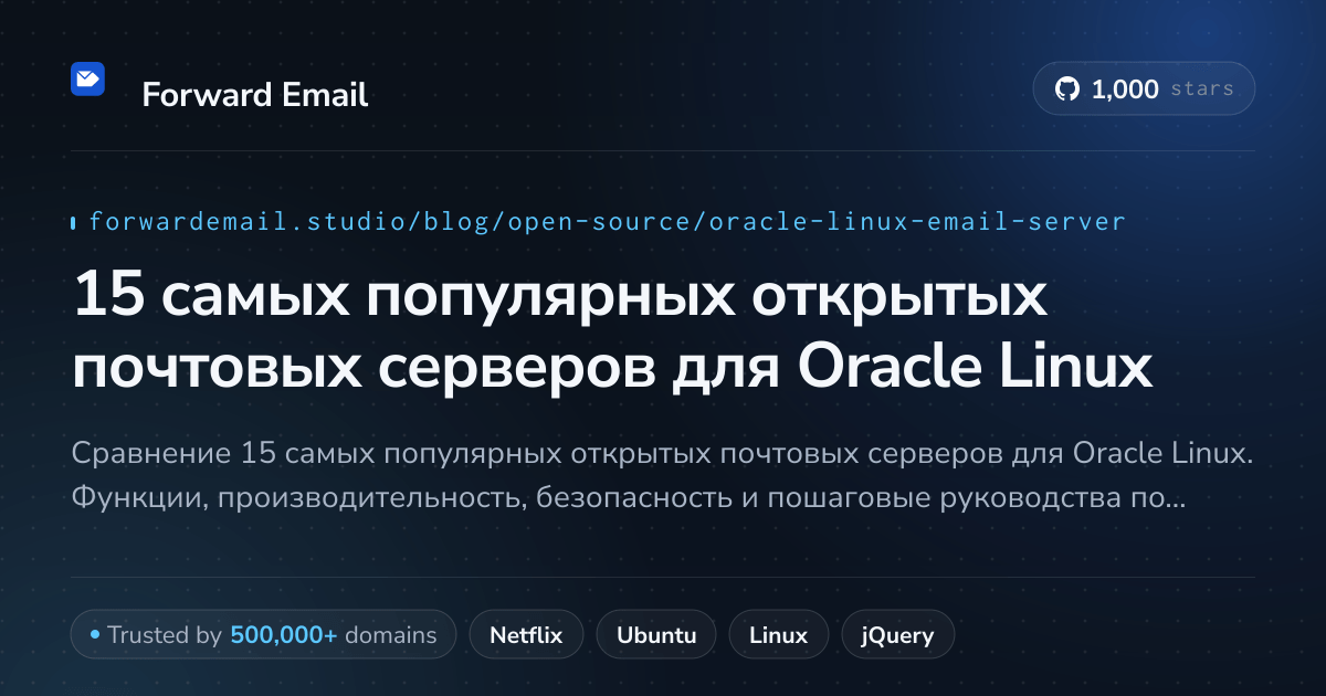 15 самых популярных открытых почтовых серверов для Oracle Linux 2026