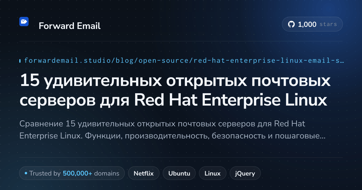 15 удивительных открытых почтовых серверов для Red Hat Enterprise Linux 2026