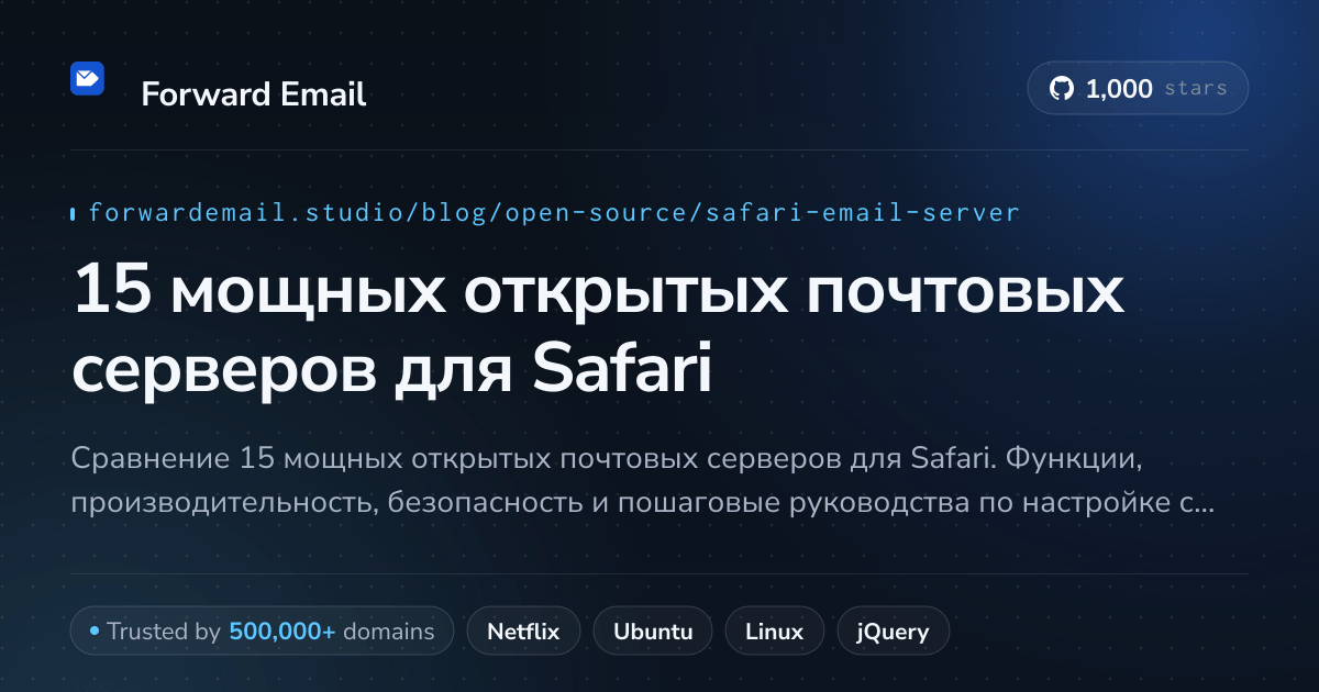 15 мощных открытых почтовых серверов для Safari 2026