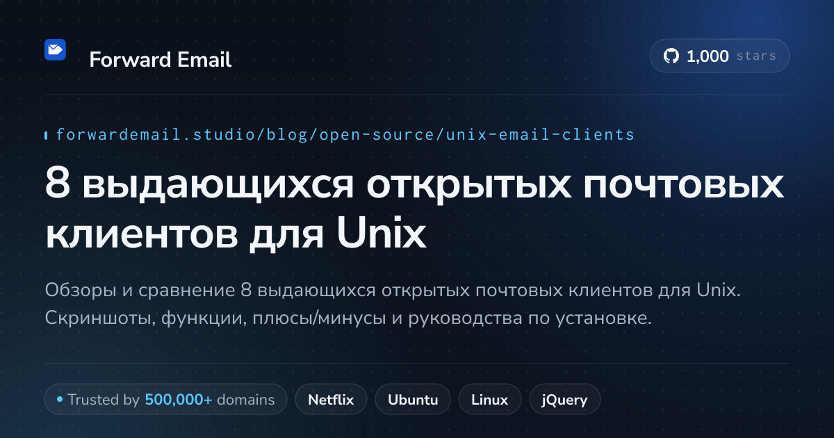 8 выдающихся открытых почтовых клиентов для Unix 2026