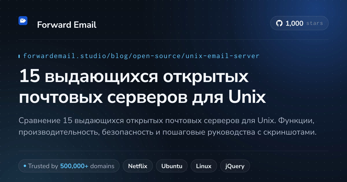 15 выдающихся открытых почтовых серверов для Unix 2026