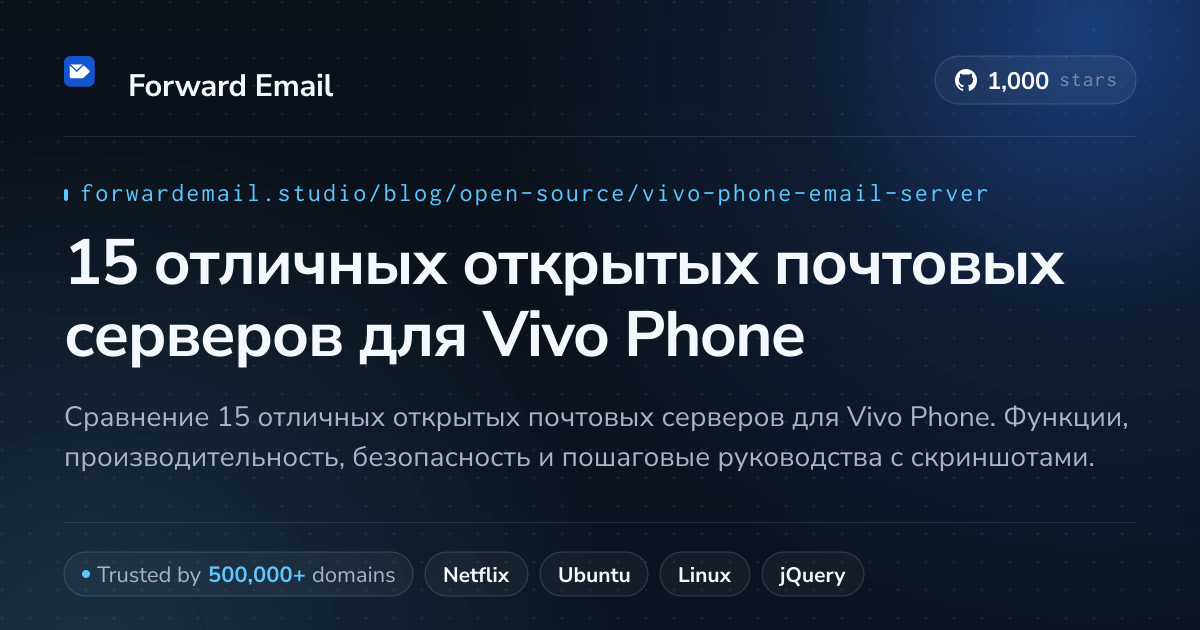 15 отличных открытых почтовых серверов для Vivo Phone 2026