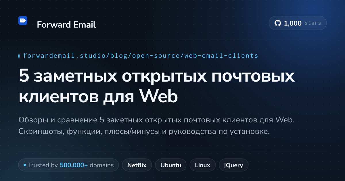5 заметных открытых почтовых клиентов для Web 2026