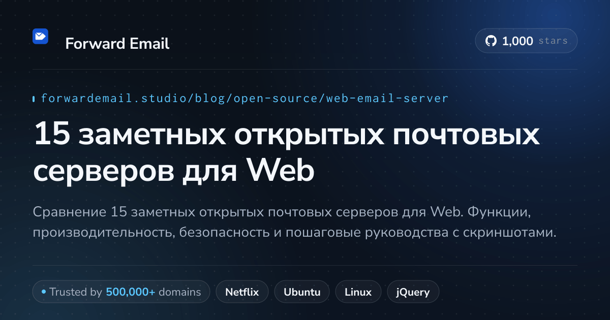 15 заметных открытых почтовых серверов для Web 2026