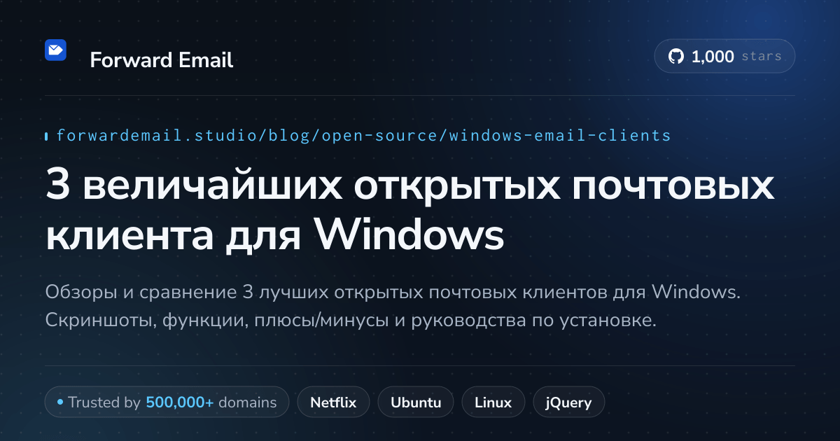 3 величайших открытых почтовых клиента для Windows 2026
