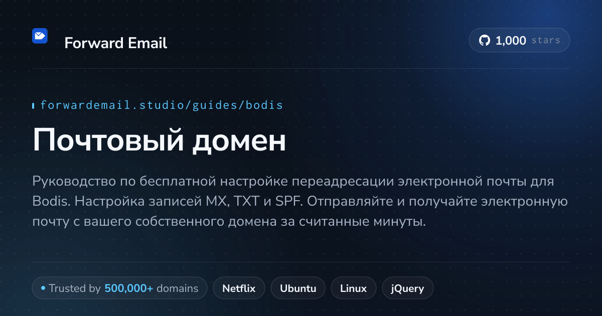 Как настроить электронную почту с помощью Bodis