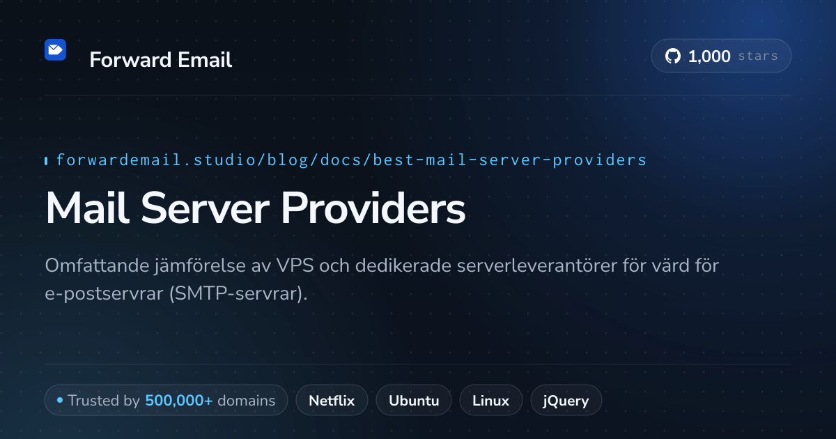 Bästa e-postserverleverantörer