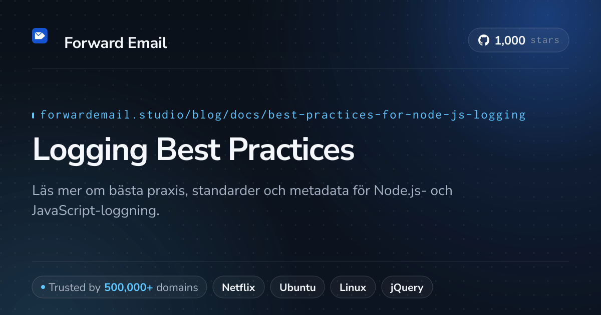 Bästa praxis för Node.js-loggning
