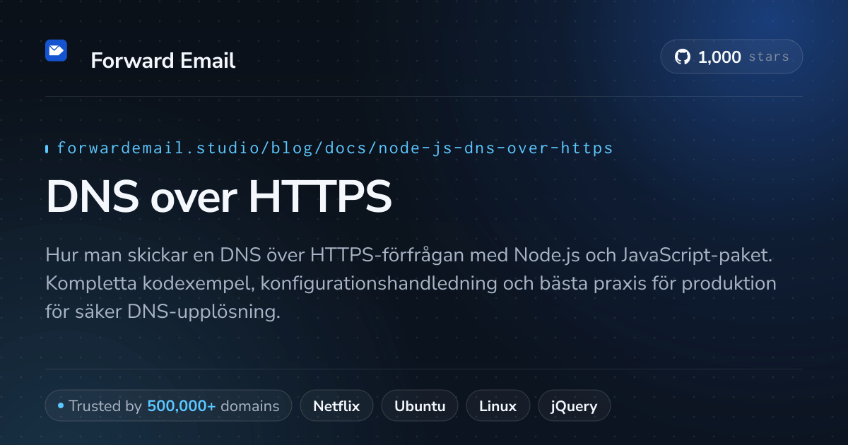 Node.js DNS över HTTPS