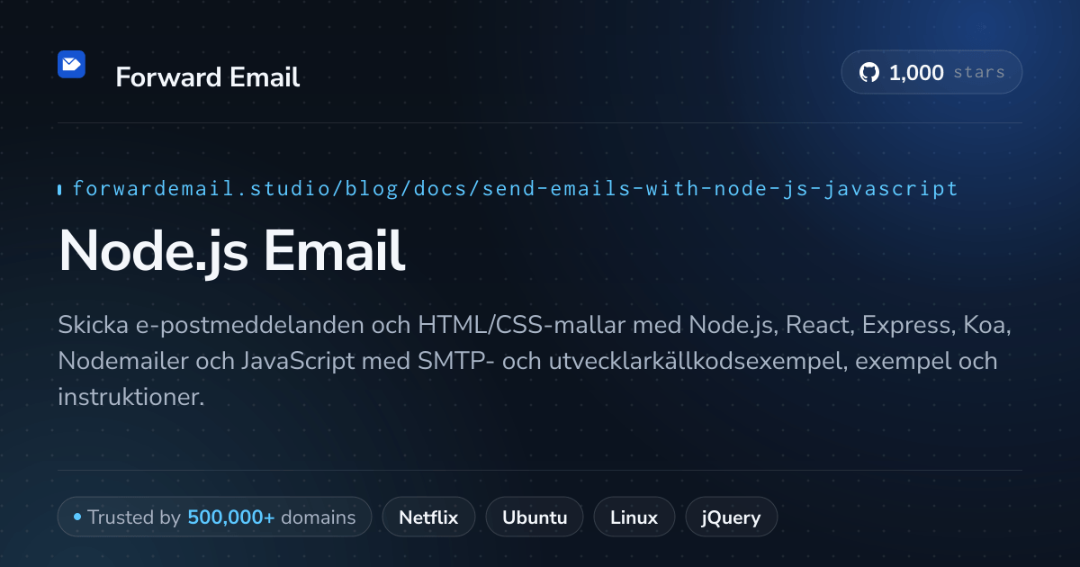 Node.js e-postmallar