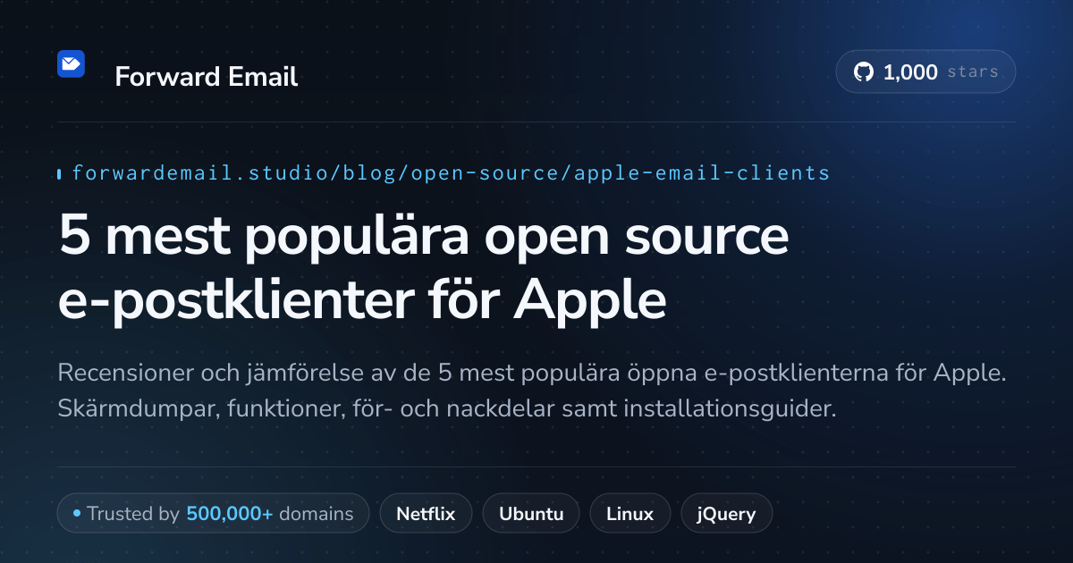 5 mest populära open source e-postklienter för Apple 2026
