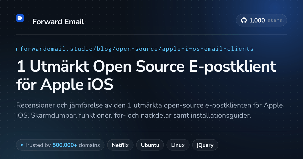 1 Utmärkt Open Source E-postklient för Apple iOS 2026