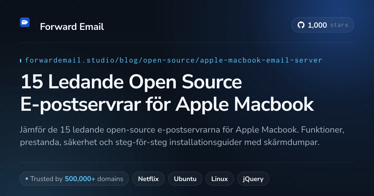 15 Ledande Open Source E-postservrar för Apple Macbook 2026