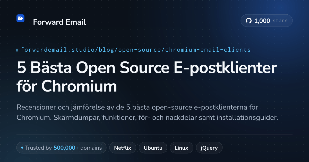 5 Bästa Open Source E-postklienter för Chromium 2026