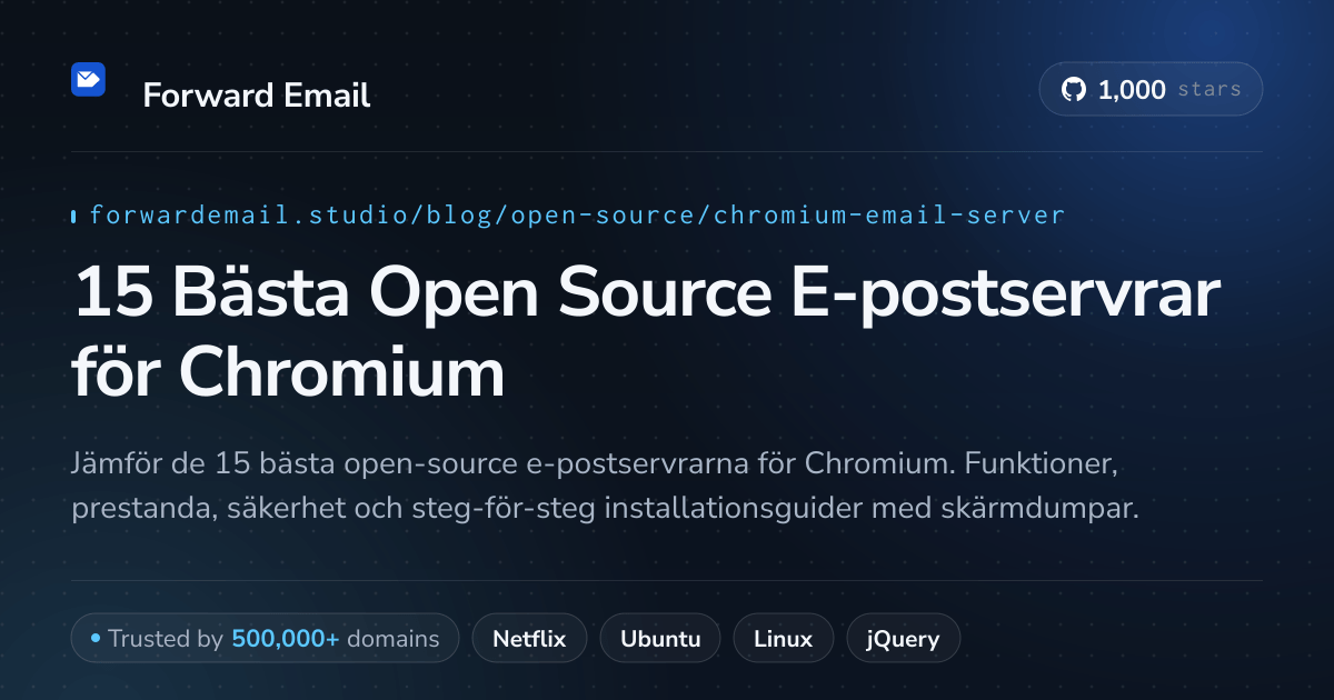 15 Bästa Open Source E-postservrar för Chromium 2026