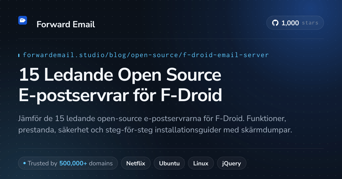 15 Ledande Open Source E-postservrar för F-Droid 2026