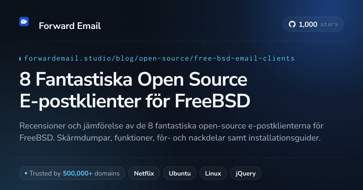 8 Fantastiska Open Source E-postklienter för FreeBSD 2026