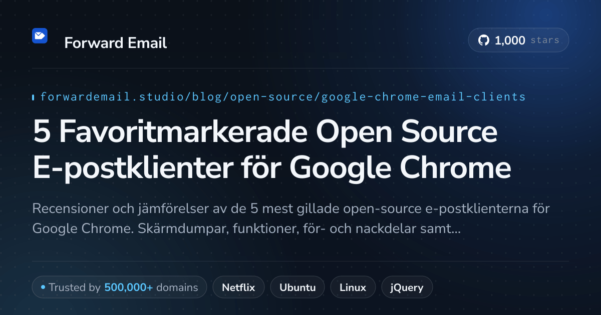 5 Favoritmarkerade Open Source E-postklienter för Google Chrome 2026