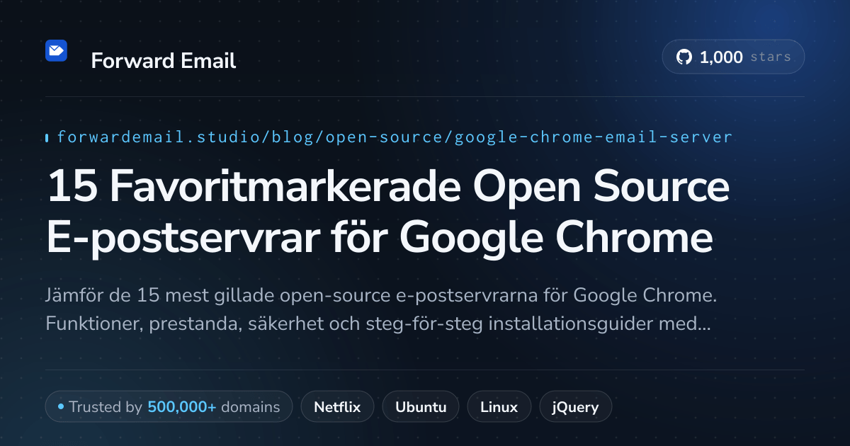 15 Favoritmarkerade Open Source E-postservrar för Google Chrome 2026